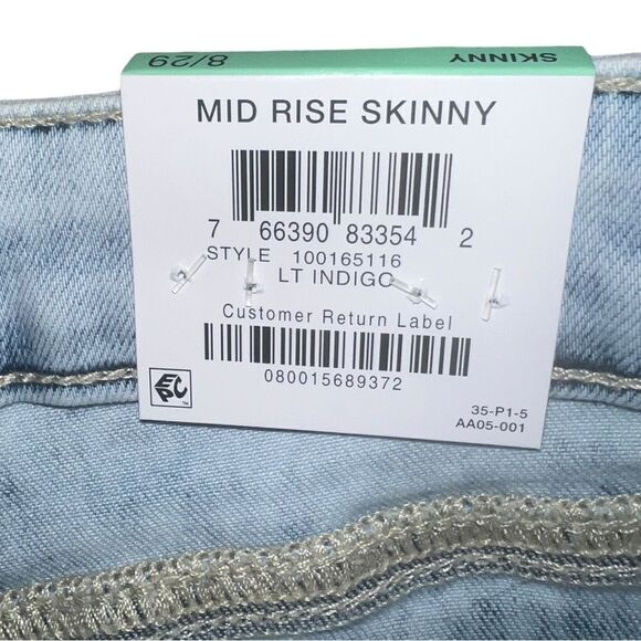 INC Women's Mid Rise Distressed Skinny Jeans Light Indigo 8/29 NWT - Picture 7 of 8
